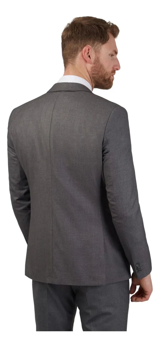 Terno Italiano Slim Cinza Chumbo Microfibra