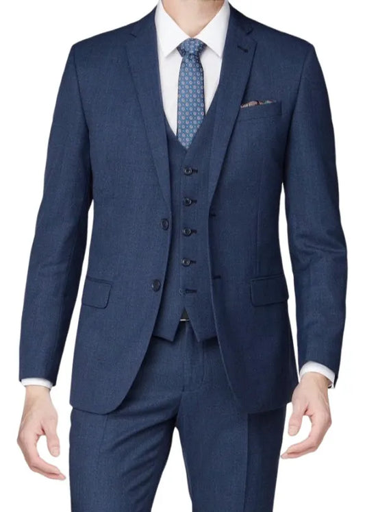 Terno Italiano Slim Azul Marinho Microfibra