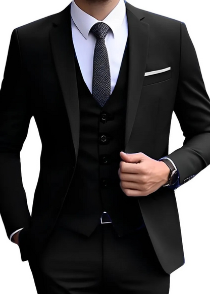 Terno Italiano Slim Preto Oxford