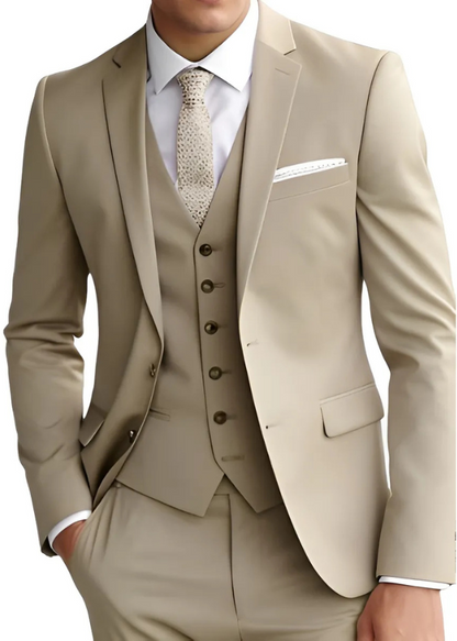 Terno Italiano Slim Creme Oxford