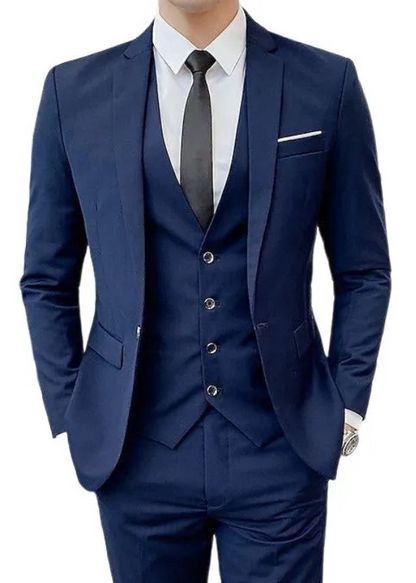 Terno Italiano Slim Azul Marinho Oxford