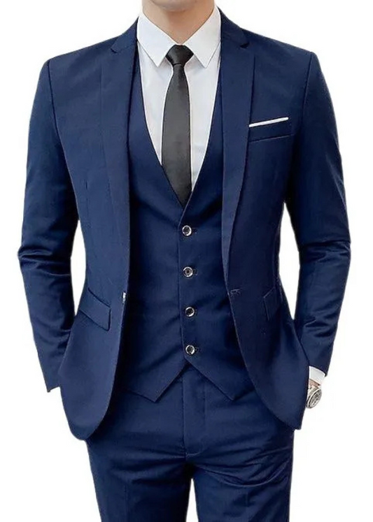 Terno Italiano Slim Azul Marinho Oxford