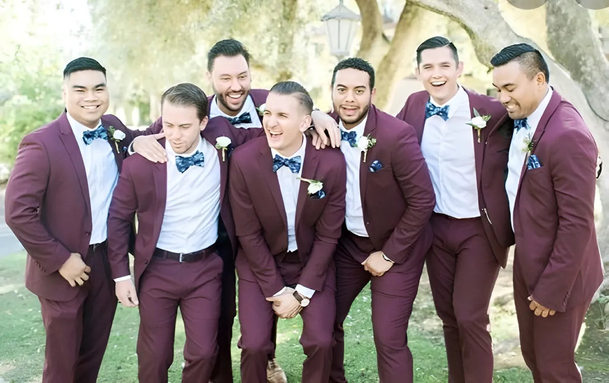 Terno Italiano Slim Vermelho Bordo Oxford