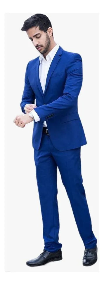 Terno Italiano Slim Azul Royal Oxford