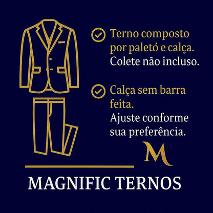 Terno Italiano Slim Azul Royal Oxford